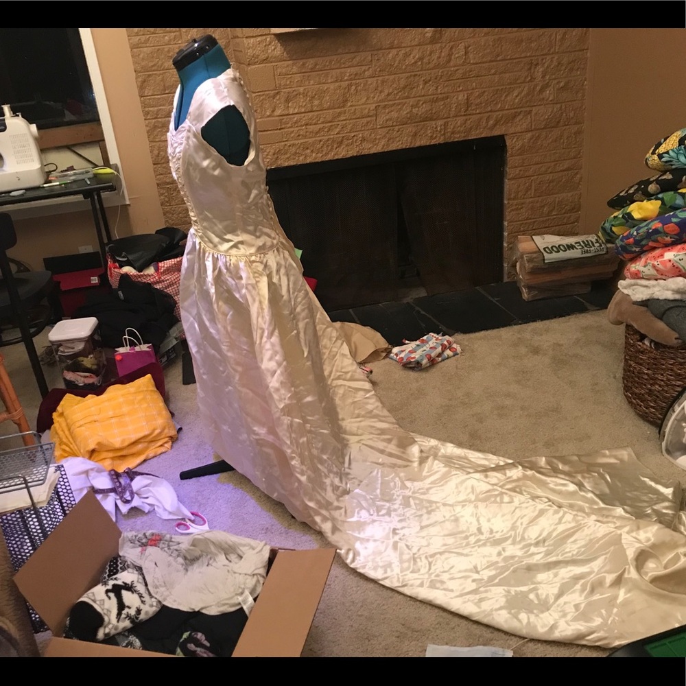 White Dress with Long Train